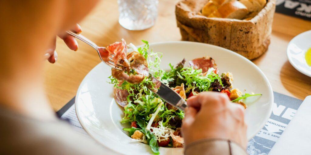 person eating food