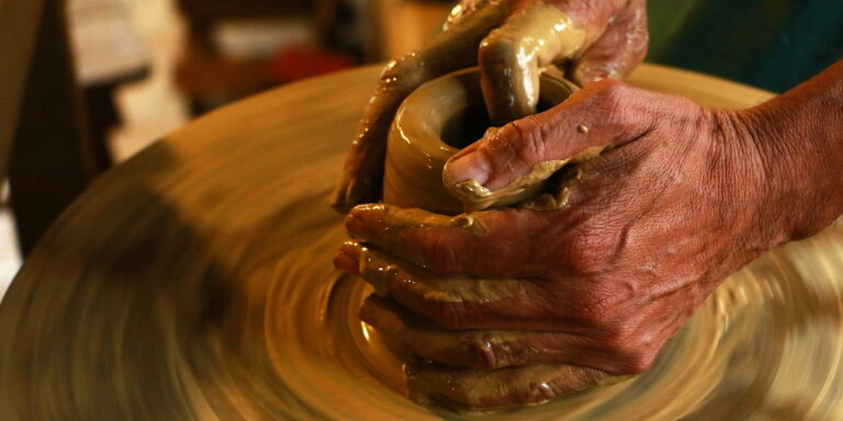 pottery, hands, spinning