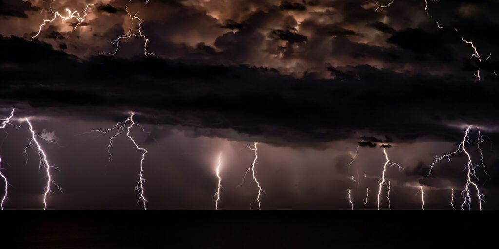 thunderstorm with dark clouds