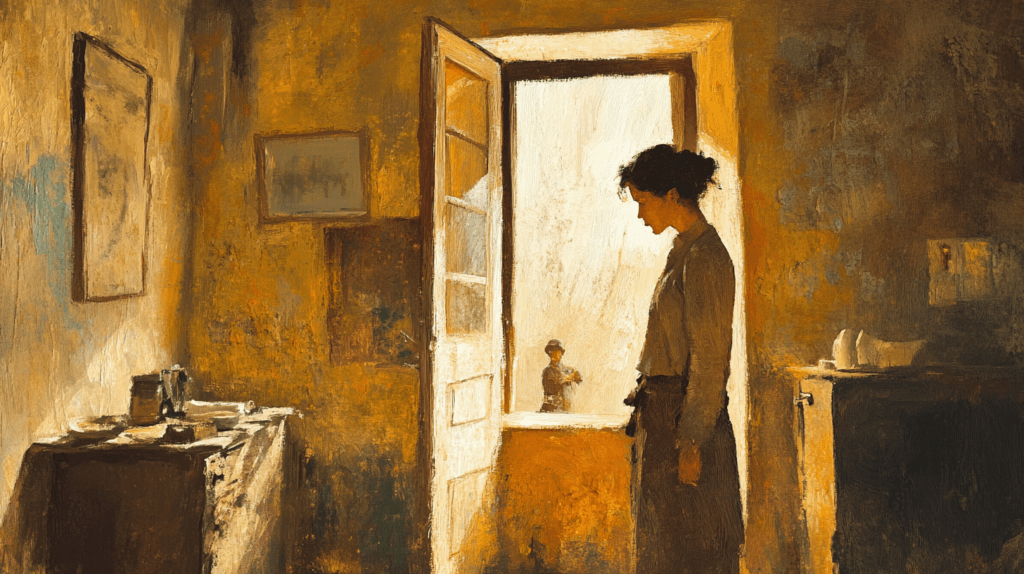 Diegon83 A Dramatic Interior Scene Of A Humble Home Where A P 09ff2e9a 7c90 4b6a 83cd Cdd97b2bd84e 3