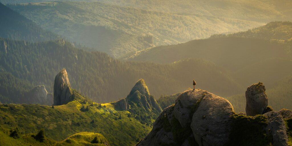 landscape photography of mountain hit by sun rays