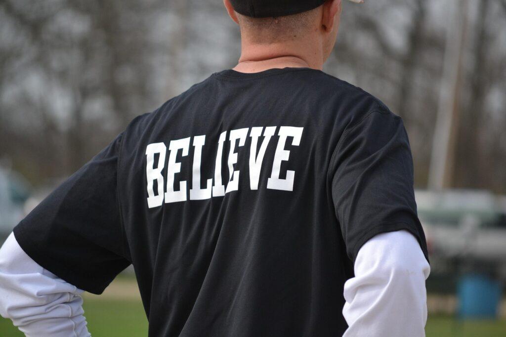 believe, back, man, male, wearing, inspiration, team, sports, clothing, shirt, t-shirt, tshirt, word, clothes, gray team, gray clothes, gray sports, gray inspiration, believe, believe, believe, believe, believe, tshirt, tshirt