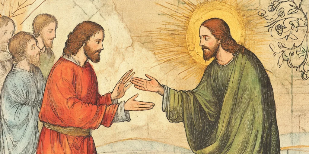20250320 a renaissance style painting of jesus standing bef u0 (1)