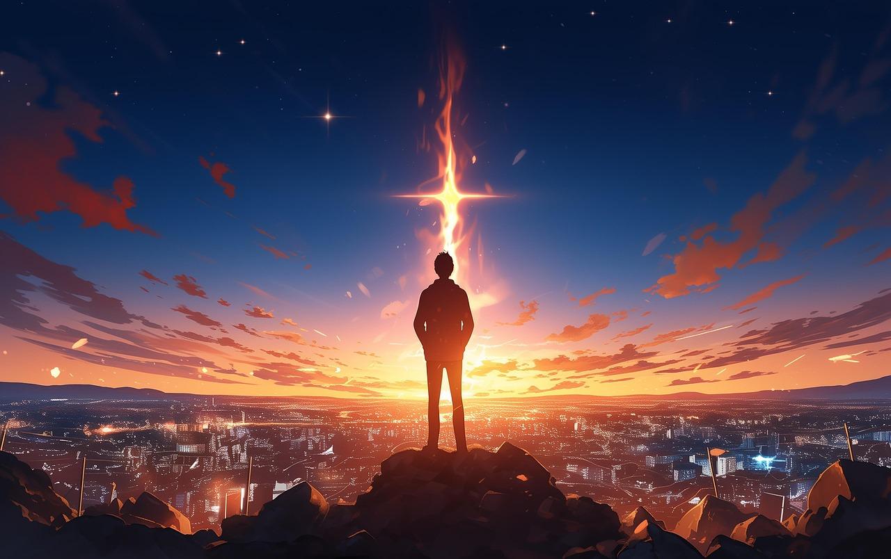 ai generated, nature, man, peak, sunset, young, freedom, freedom, freedom, freedom, freedom, freedom
