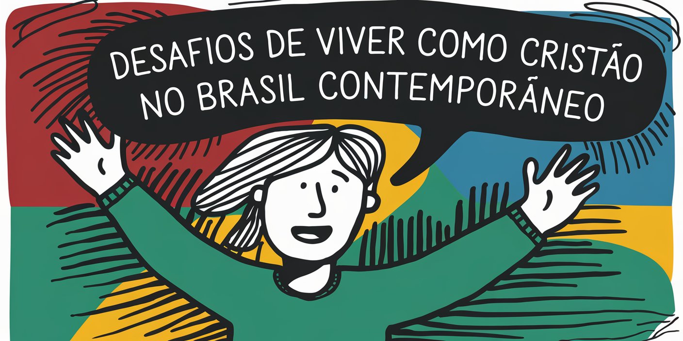 Desafios de Viver como Cristão no Brasil Contemporâneo 1 A black and white doodle illustration of ffsichtnrpyystf3mb5gaa kowjuqoesbiea4rnnwtdaw
