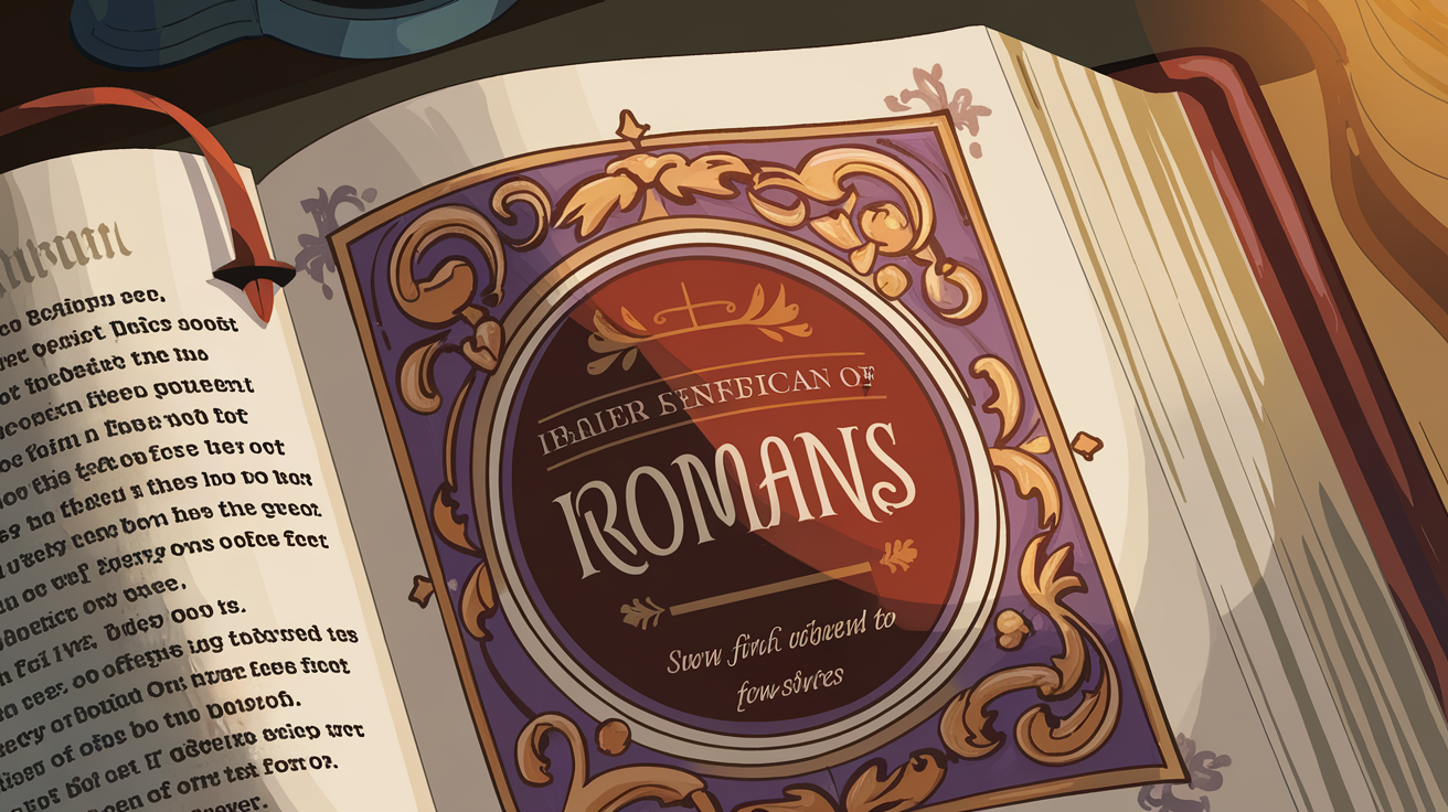 A close up of the book of romans open to significa wdraqds6teclvuximnqkra zum2ekllqp6kg8vjovw1dw