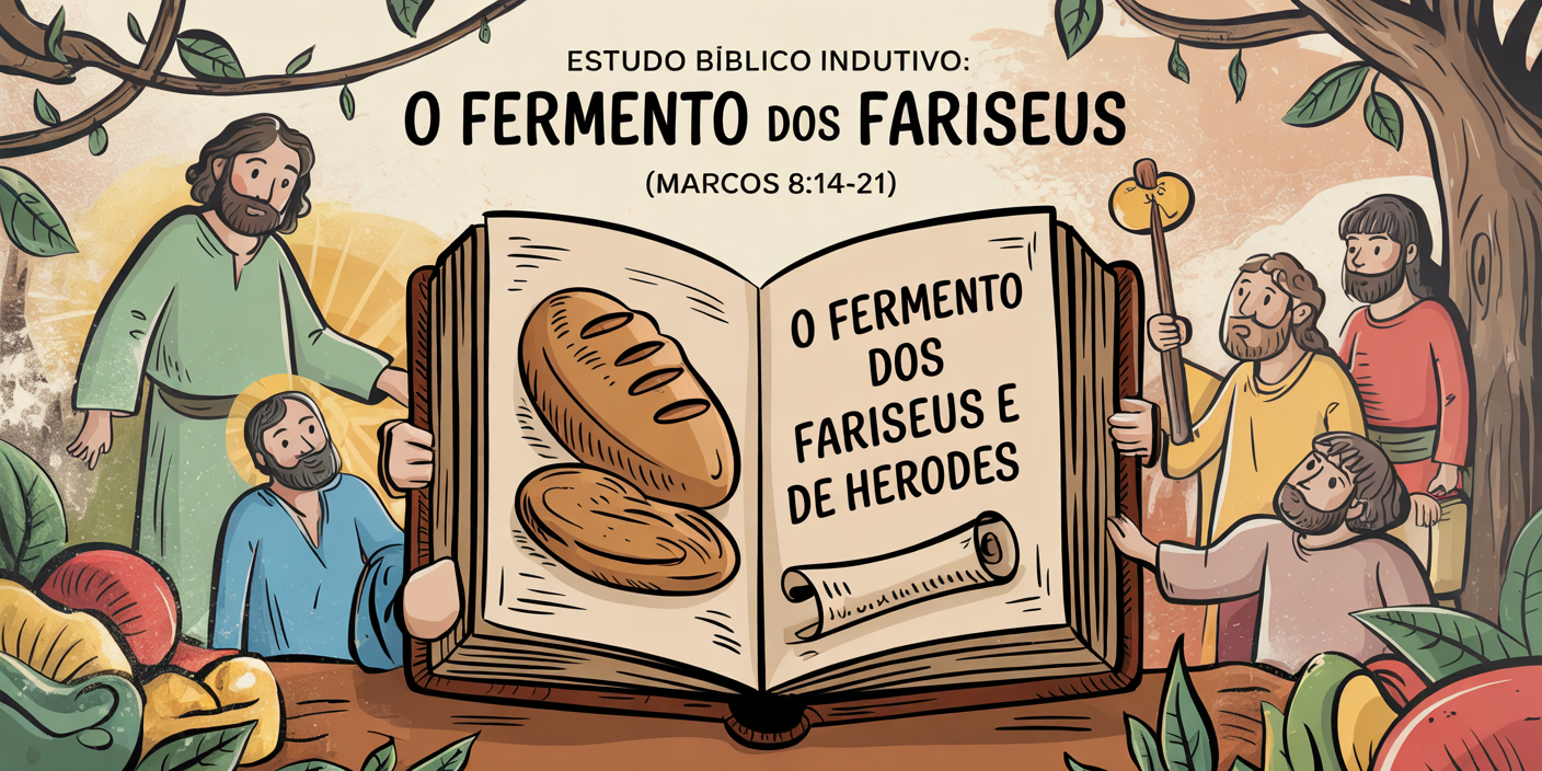 Estudo Bíblico Indutivo: O Fermento dos Fariseus e de Herodes (Marcos 8:14-21) 1 A doodle illustration combined with medi iu2miuvdqkobtdi4pdseaq ujn cdbir3qgfa0dmhb9kq