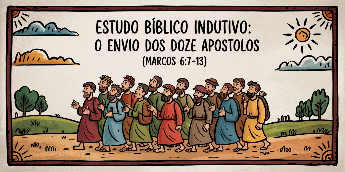 Estudo Bíblico Indutivo: O Envio dos Doze Apóstolos (Marcos 6:7-13) 1 A doodle illustration with medieval wood l94mv7aqr25krv4f a9la h9tzcwsitgqbugb9yqf2fq