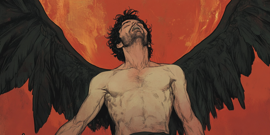 Diegon83 a panel from a comic book depicting lucifer the ange 068899c1 6e72 42c0 a342 a08893732c92 1