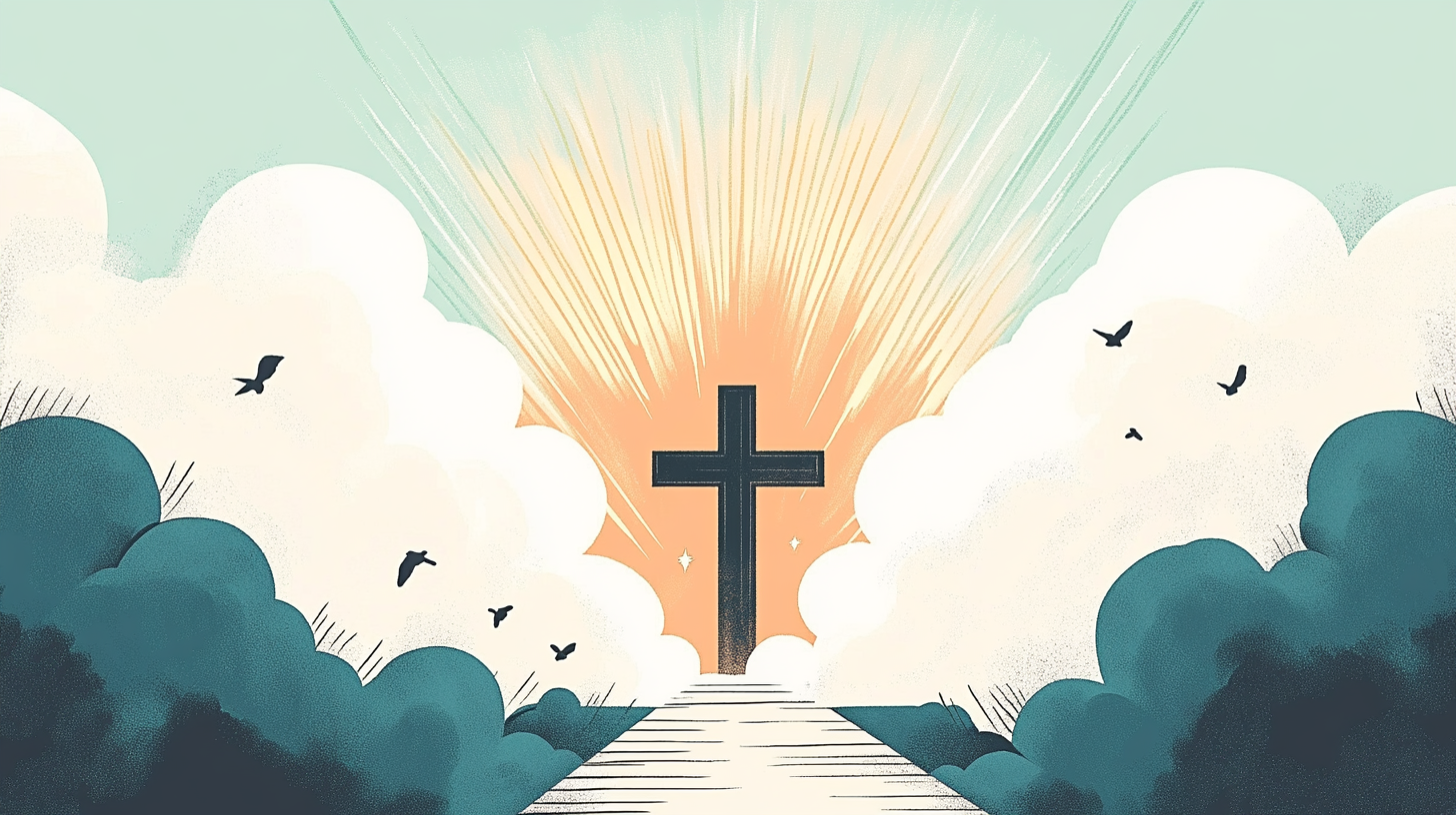 Diegon83 a serene and symbolic depiction of radiant heavenly 5e574cf6 5f60 4220 96a3 a0e710413b2f 3