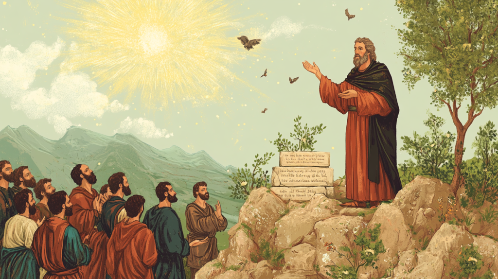 Diegon83 a serene and uplifting biblical scene depicting the b160e28d 4bac 43eb b0fb 652c8583ac6b 0