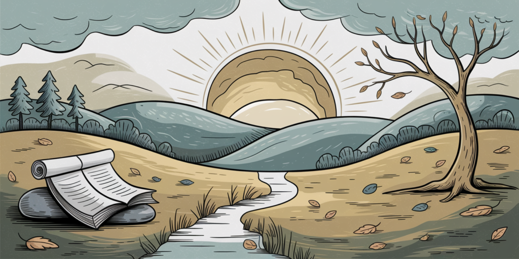 Hand drawn illustration with a warm text 5dgidl5iq qn4d3hazt g tmuhffz3q ynflxvij rng