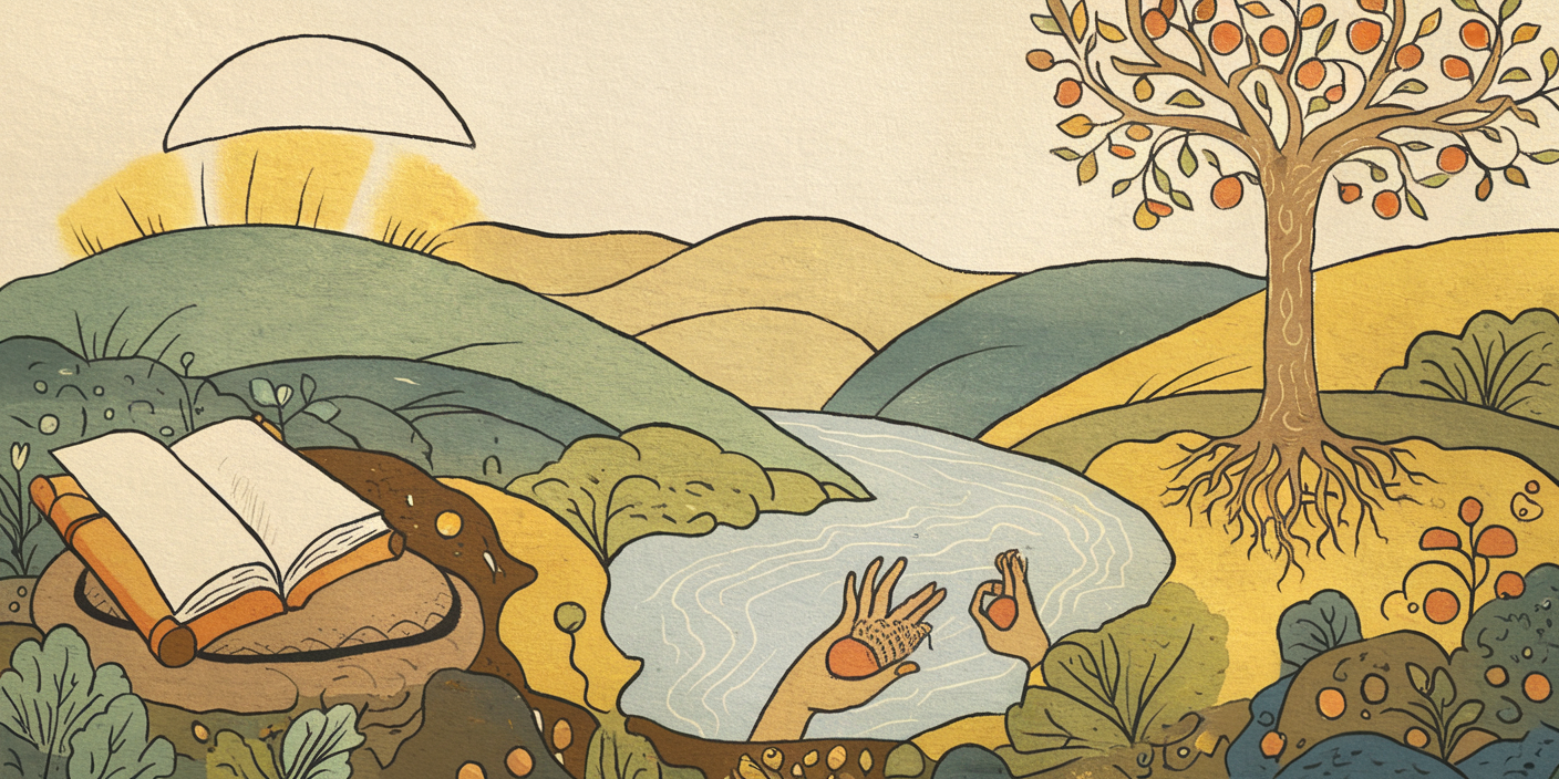 Hand drawn illustration with a warm text ro6m 8piqsiyfnwccaelwg jdfpgtuesmkfj32zzcr1qw